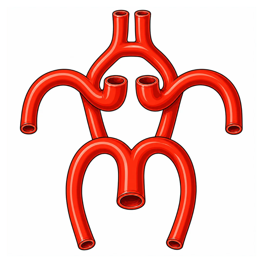 Schéma anatomique du **polygone de Willis** – artères cérébrales et anastomoses